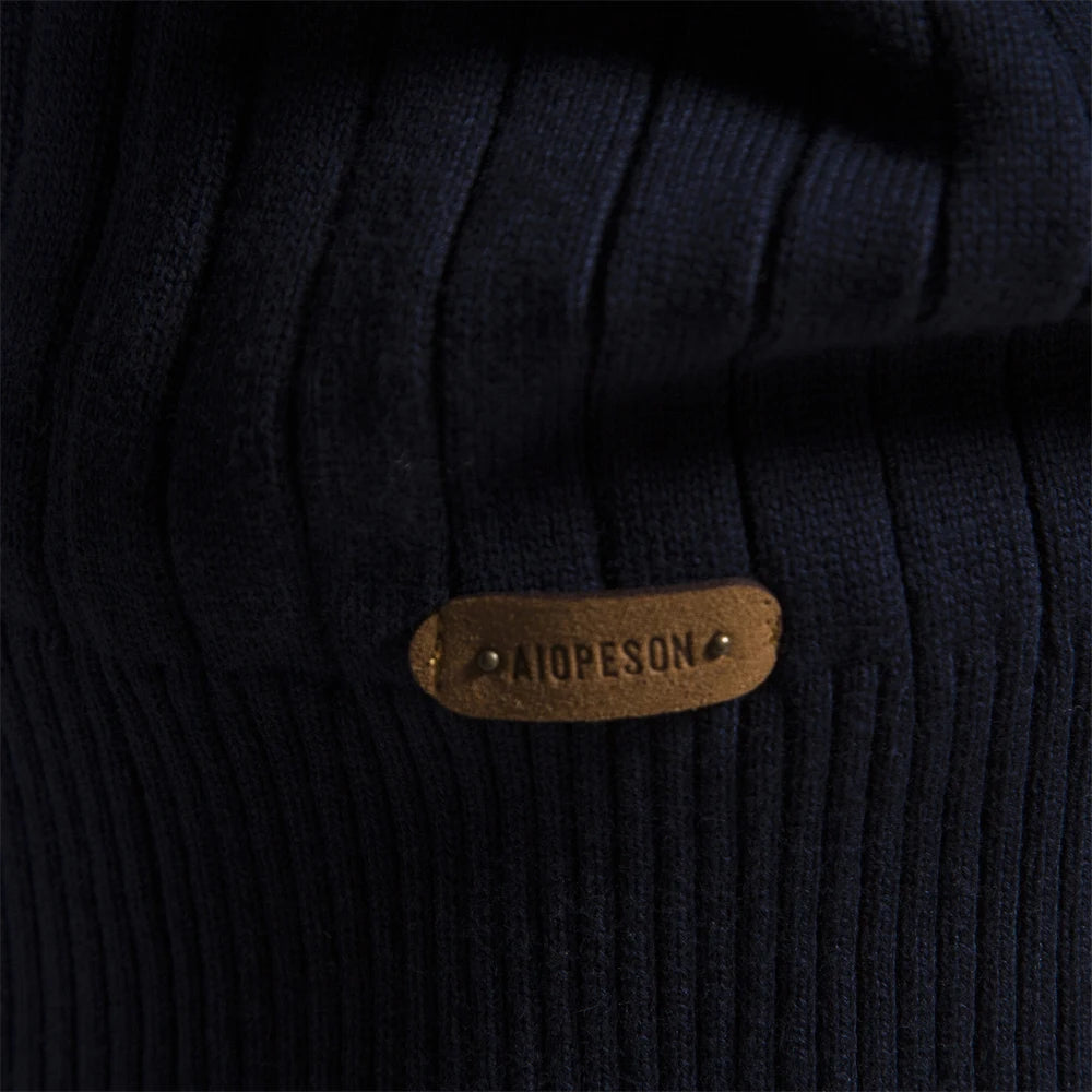 2023 New Autumn Zipper Pullover Sweaters for Men High Quality Warm