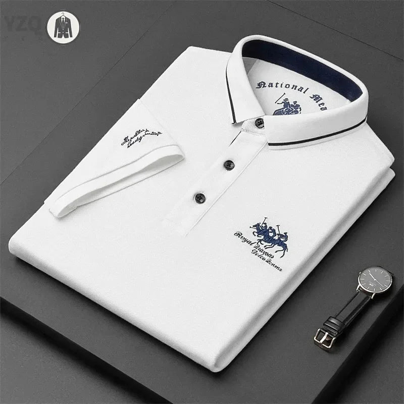 Men's Embroidered Casual Fashion Short Sleeved POLO Shirt Summer