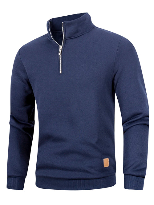 Men's Quarter Zip Up Long SleeveSlim Fit Lightweight Mock Neck