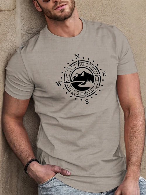 Men's summer 100 cotton fashionable casual loose plus size Compass