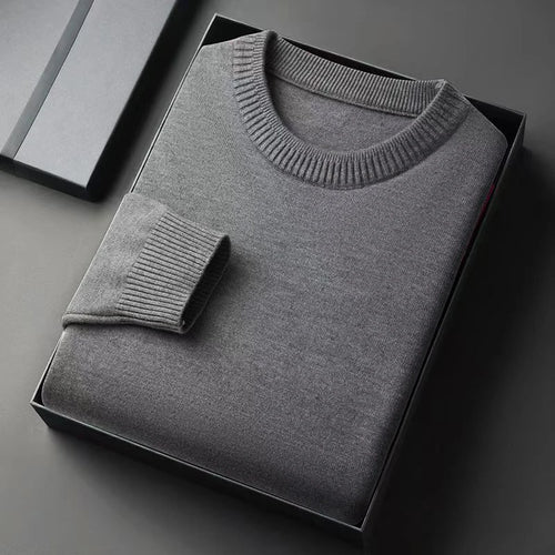 Mens CrewNeck Pullover Sweater Long Sleeve Knitted Sweaters Vintage