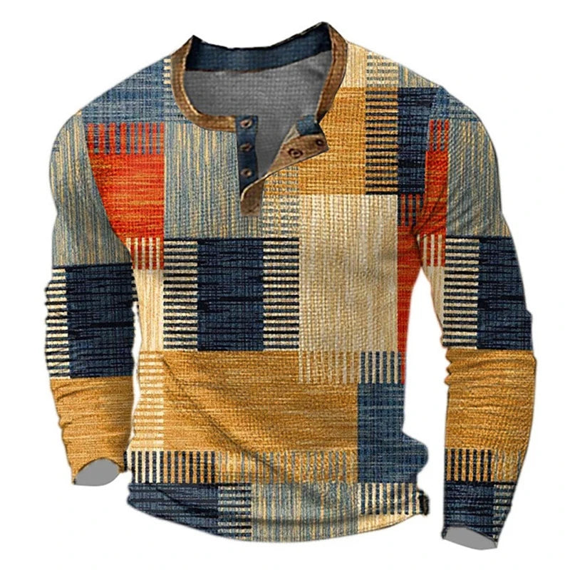 Men's long sleeved men's foreign trade polo men's digital printed polo
