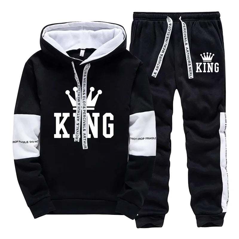 King Printing Mens Tracksuit Single Piece Sweatshirts Sweatpants