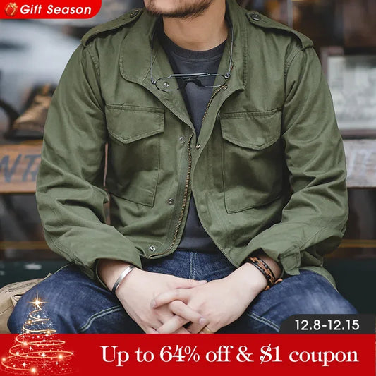 Maden Military M65 Jackets For Men Green Oversize Vintage Jacket