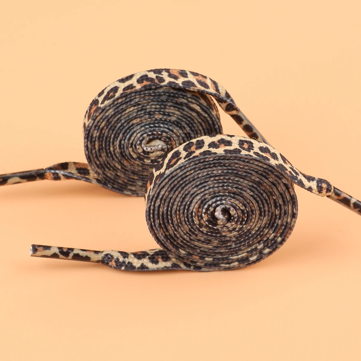 1 Pair Newest Classic Leopard Print Shoelaces Women Girl Men Flat