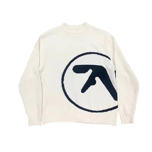 Men's Sweater Aphex Twin Knit Winter Oversized Vintage Long Sleeve