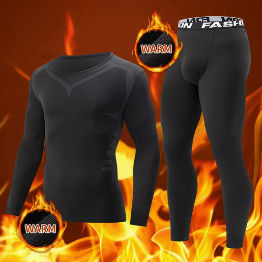 2-piece men's tight warm long-sleeved trousers suit for autumn and