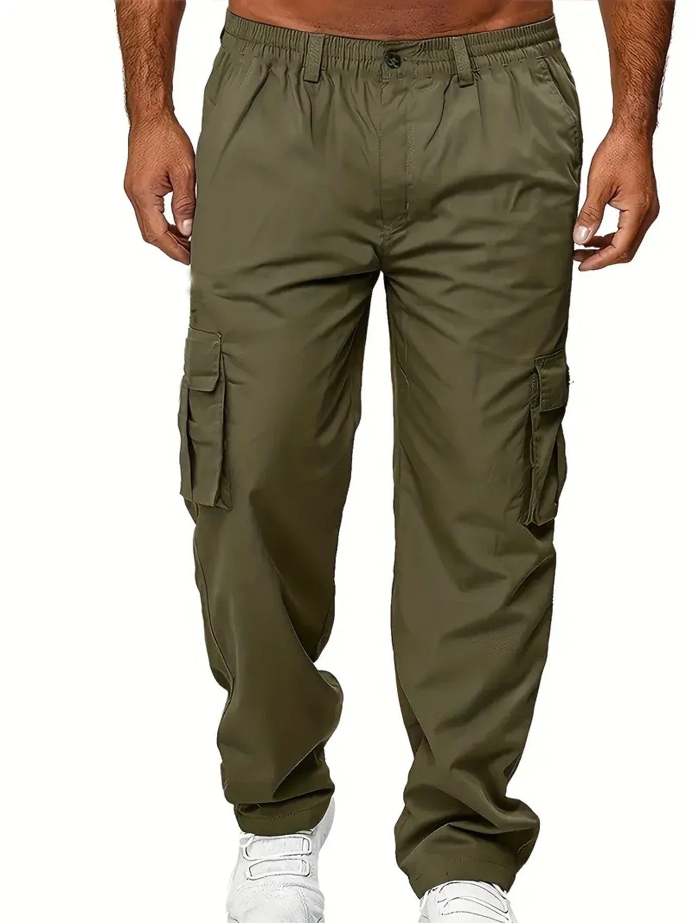 Men's Cargo Pants Sweatpants Outdoor Loose Straight Long Trousers