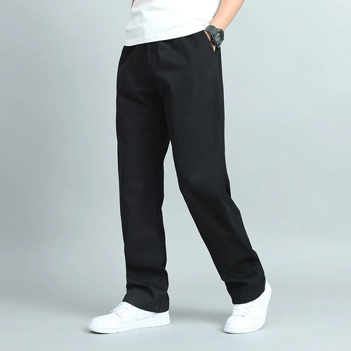 Big Size Men's Casual Cotton Trousers Loose Fit Straight Pants Multi
