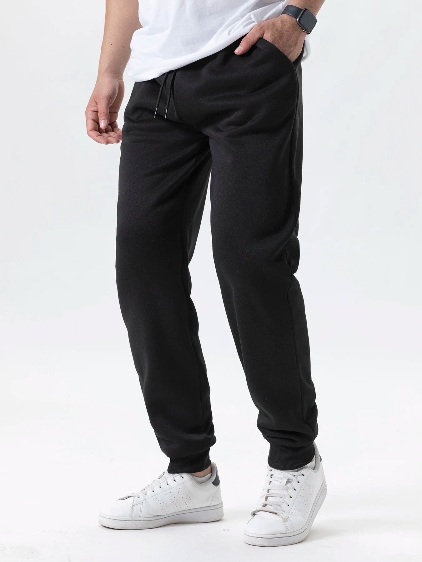 Mens Casual Pants Autumn Winter Fleece Sweatpants Men Joggers Elastic