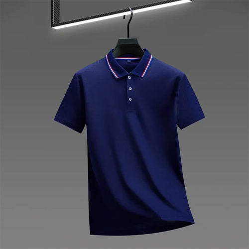 2025 New Men's Casual Solid Color Short Sleeved Polo Shirt Summer