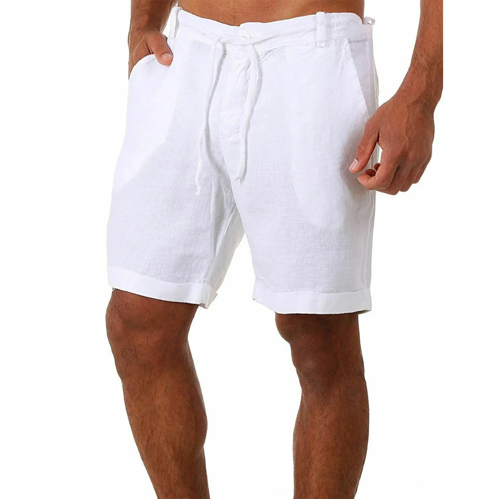KB 2022 New Men's Cotton Linen shorts Pants Male Summer Breathable