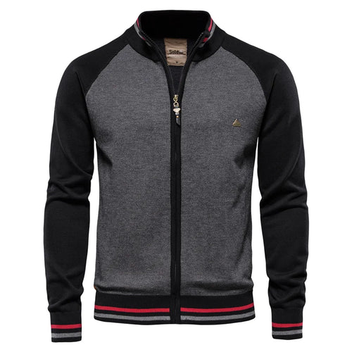 AIOPESON Spliced Cardigan Men Streetwear Casual High Quality Cotton