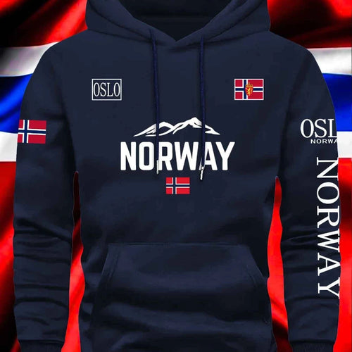 Norwegian print autumn and winter men's fleece windproof warm coat