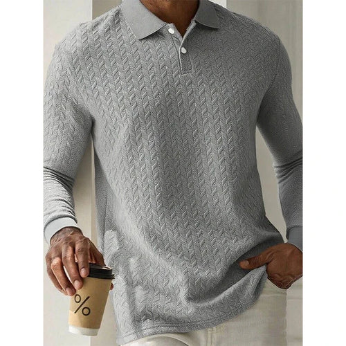Men Long Sleeve Polo Shirt High Quality Male Clothing Office Polos