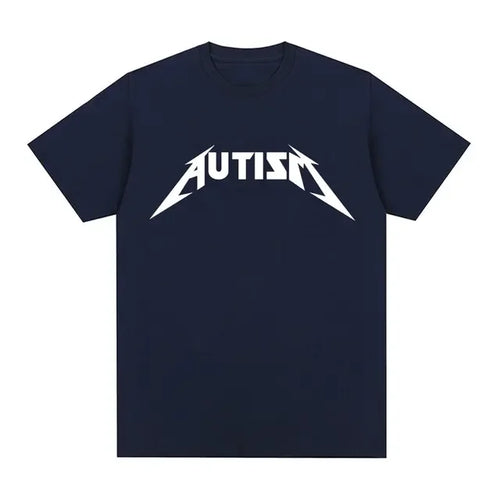 Autism Metal Rock Meme T-shirt Men Women Fashion Hip Hop Short Sleeve