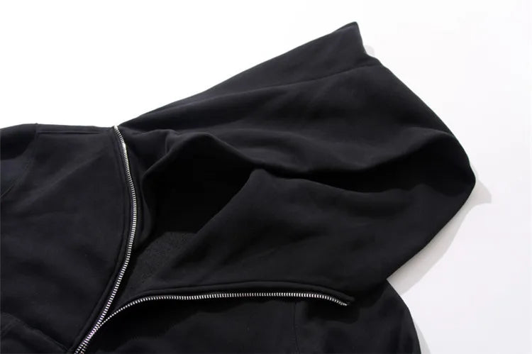 New Hoodies Men zipper Cardigan harajuku black sweatshirts hip hop