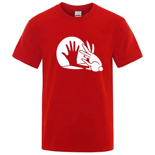 Men's High Quality T-shirt 100% Cotton Funny Shadow Puppet Design