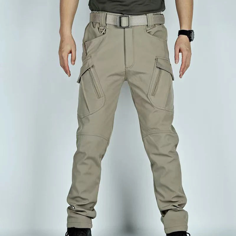 Men's City Cargo Autumn Winter Fleece Softshell Hiking Pants Fishing