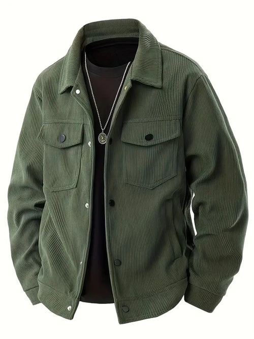 The 2025 new autumn corduroy jacket for men with a lapel, a trendy