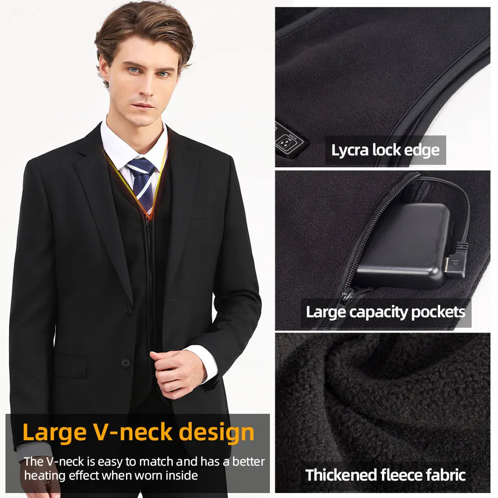 Smart Fleece Heated Vest Men USB Electric Heating Vest Women