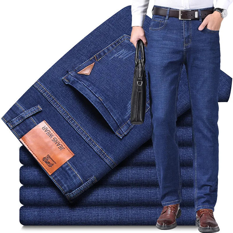 New Men Light Luxury Stretch Slim Fit Pants Comfortable Soft Business