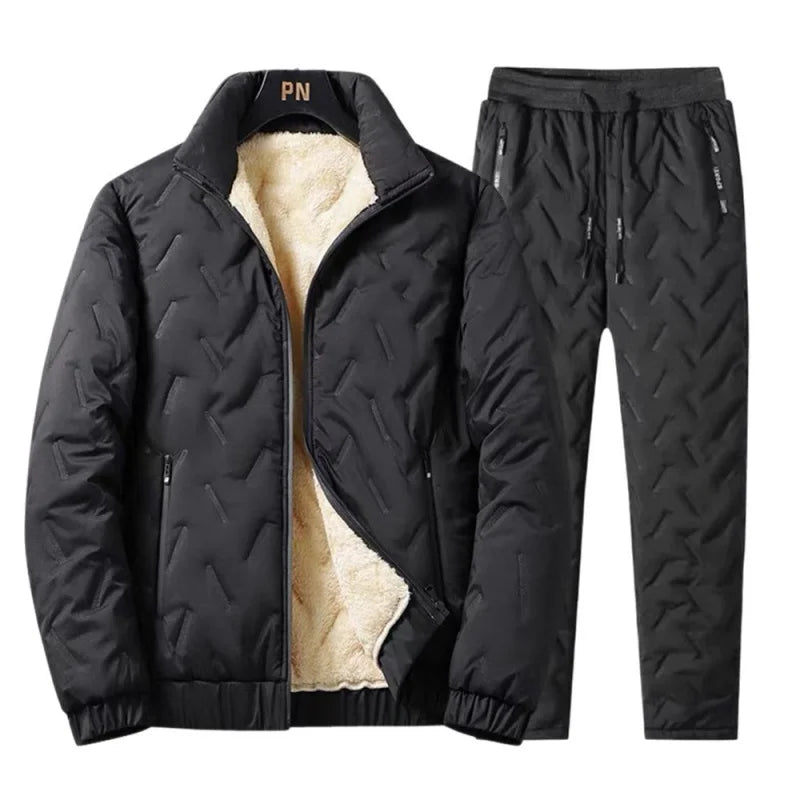 Winter Warm Suit Men's Two-piece Set Autumn and Winter Thickened