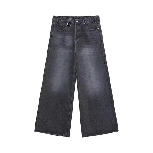 Summer Men Baggy Jeans Unisex Vintage American Style Straight Wide Leg