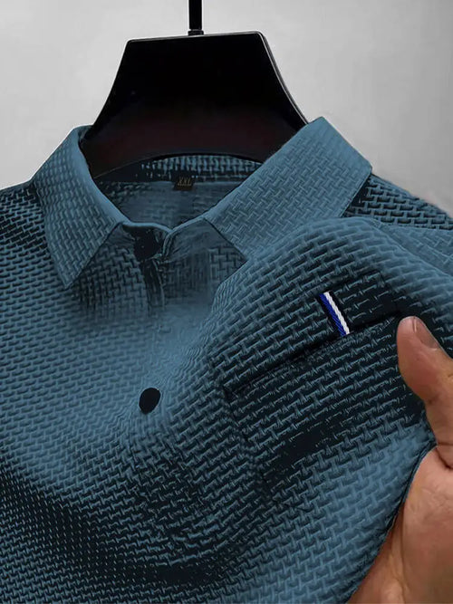 Summer ice silk lapel pocket POLO shirt, men's short-sleeved T-shirt,