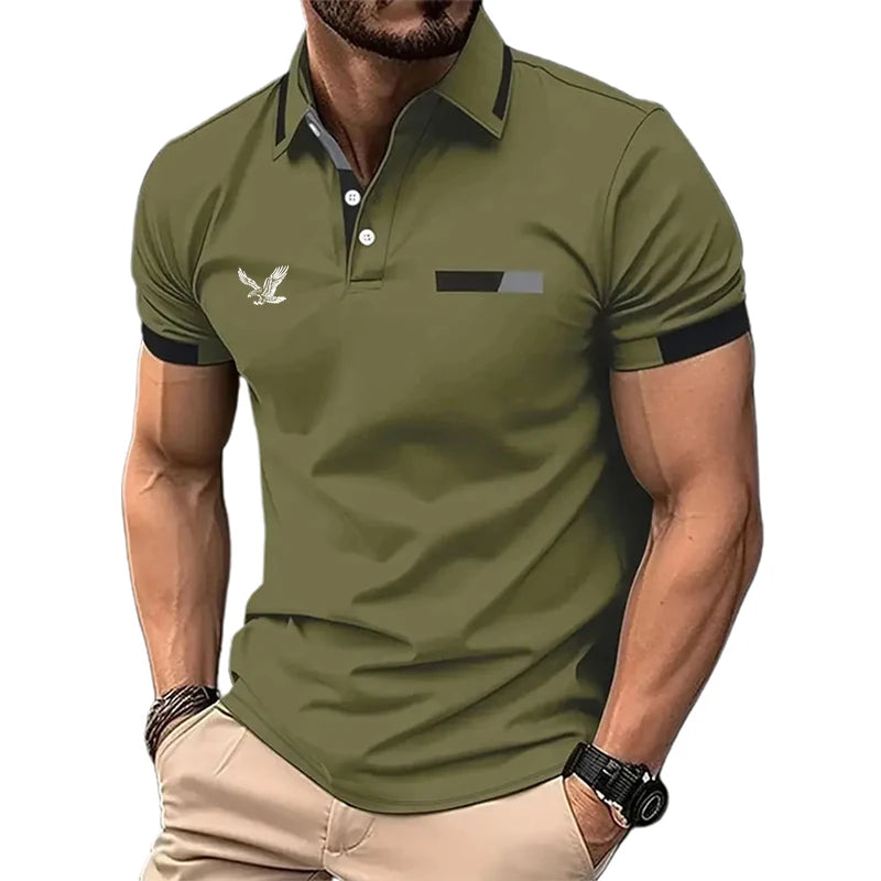 Men's Golf Shirt Golf Polo Work Casual Lapel Short Sleeve Basic Modern