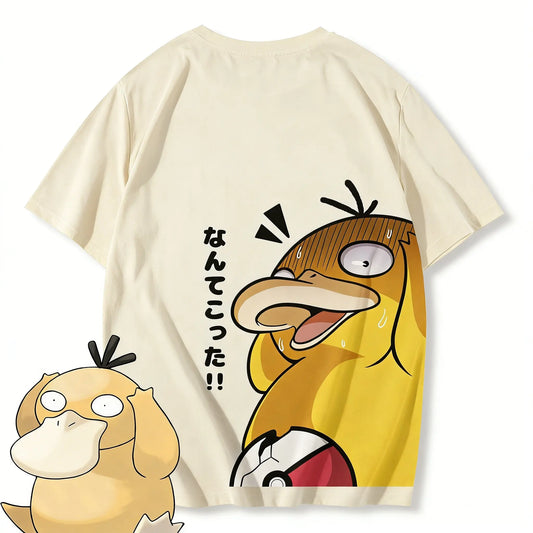 Pokemon Psyduck Anime T Shirt Men Women Casual Cotton Short Sleeve Tee