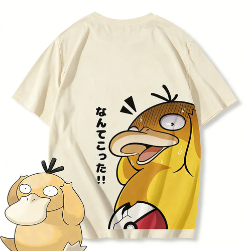 Pokemon Psyduck Anime T Shirt Men Women Casual Cotton Short Sleeve Tee