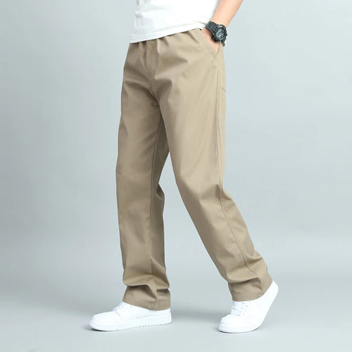 Big Size Men's Casual Cotton Trousers Loose Fit Straight Pants Multi
