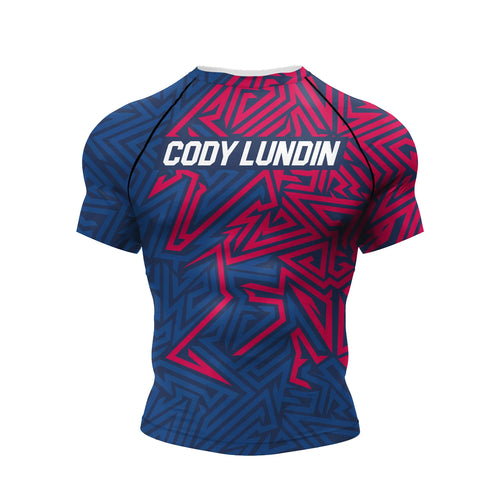 Cody Lundin Short Sleeve Pink Mens Jiu Jitsu BJJ No Gi Rash Guard
