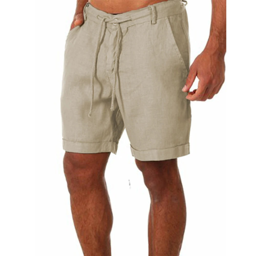 KB 2022 New Men's Cotton Linen shorts Pants Male Summer Breathable