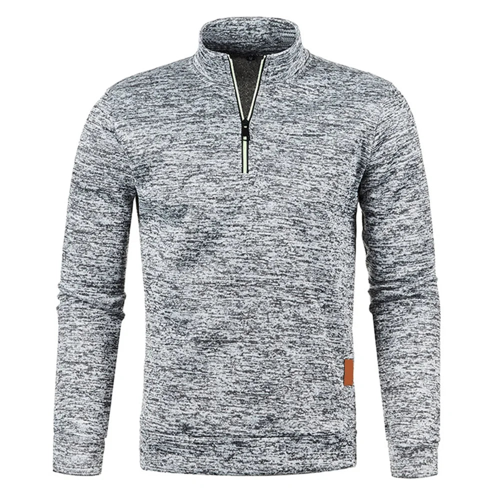 Men Pullover Men's Thicker Sweatshirts Half Zipper Pullover for Male