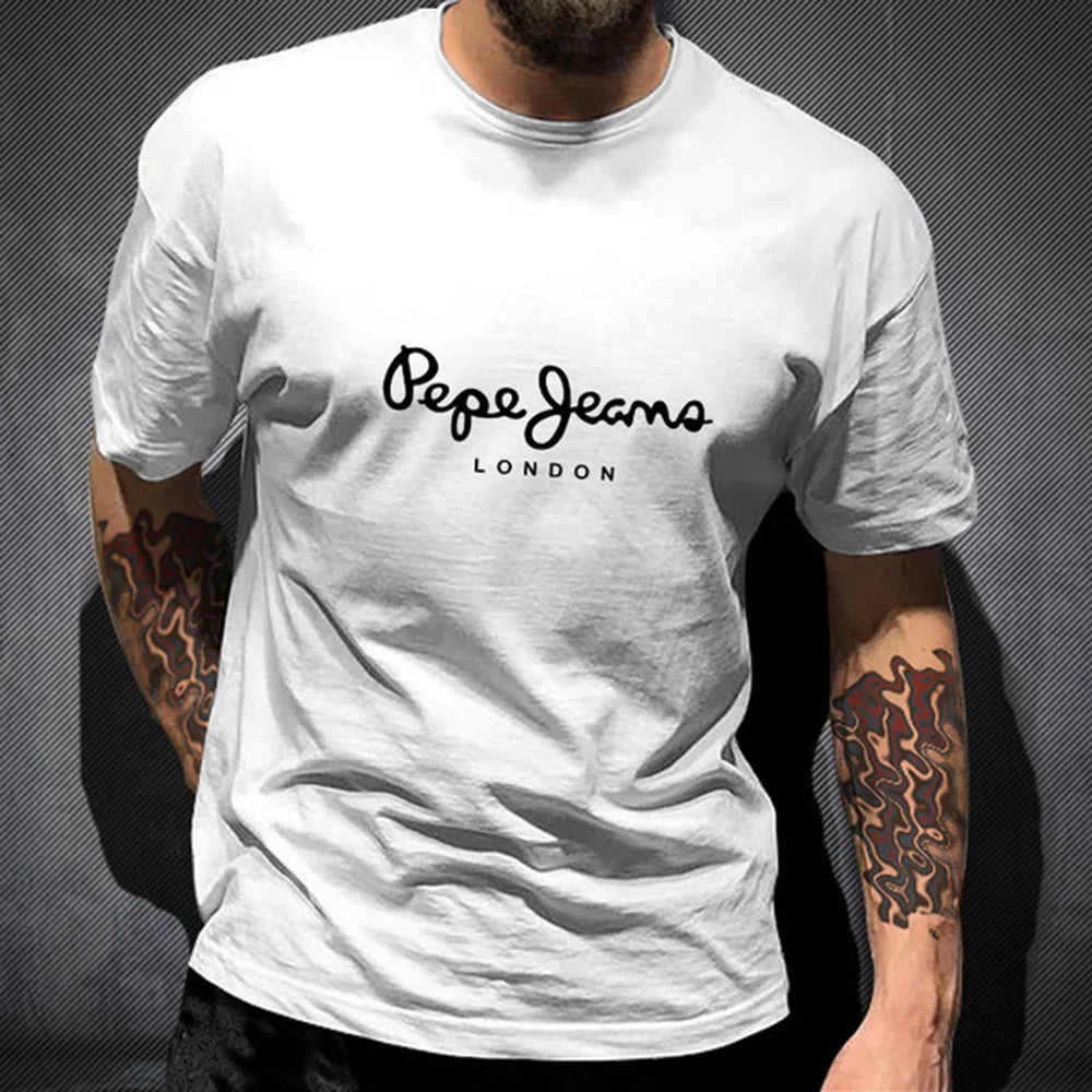 Newest Pepe Jeans London Logo T Shirt Summer Men Short Sleeve Popular