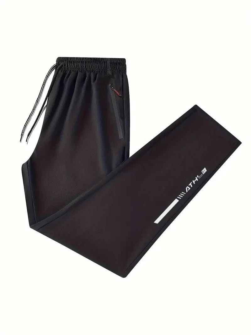 Soft Men's Casual Straight Pants Stretch Elastic Waist Jogger Korean