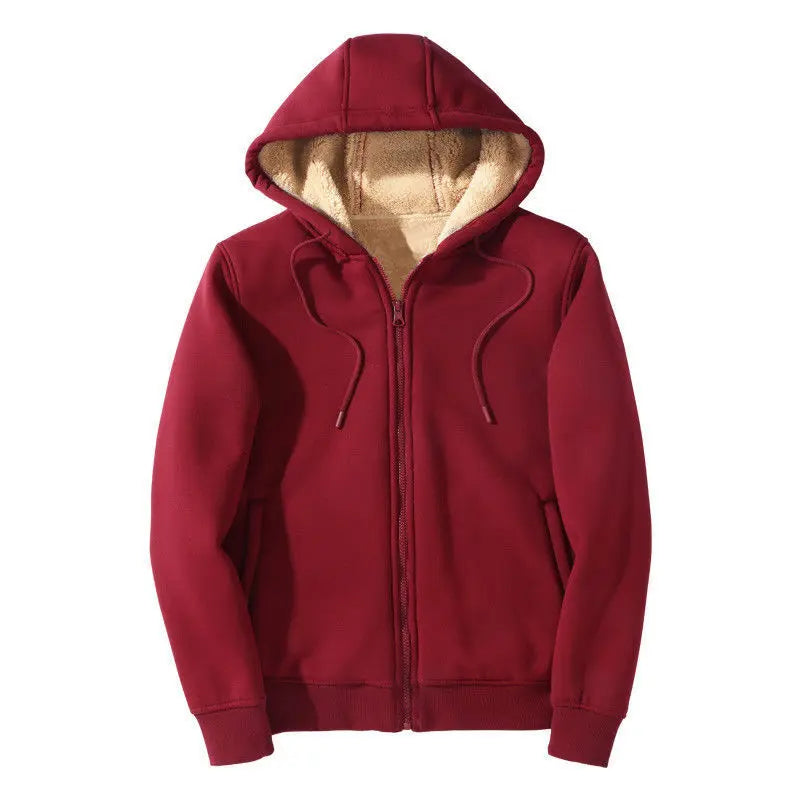 2025 Winter Windproof Hoodie - Men's Sherpa Lined Sweatshirt Thermal