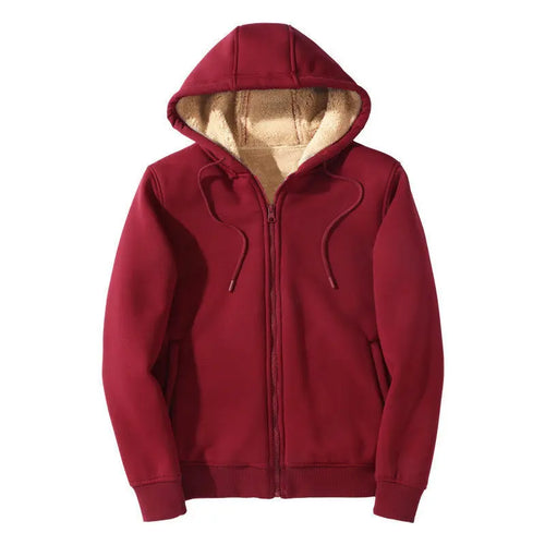 2025 Winter Windproof Hoodie - Men's Sherpa Lined Sweatshirt Thermal