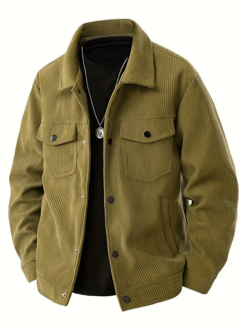 The 2025 new autumn corduroy jacket for men with a lapel, a trendy