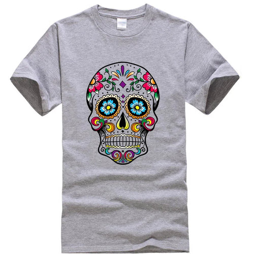 Men's T-shirt High Quality 100% Cotton Street Style Loose Cool Skull