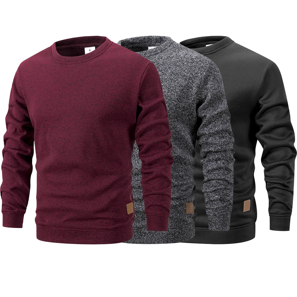 Men's Long Sleeve Sweaters Crew Neck Basic Pullover Shirts Autumn Warm