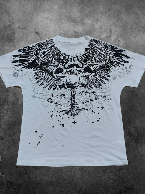 The new men's T-shirt for summer 2025 with 3D skull print is casual