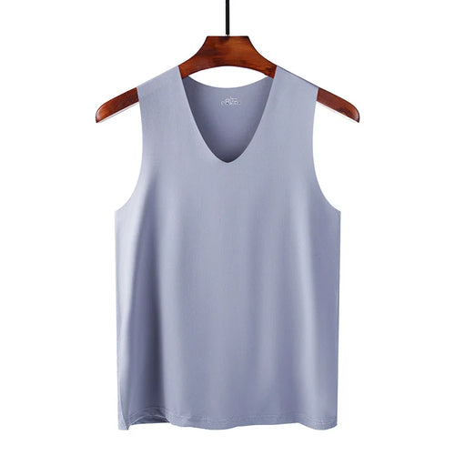 Silk Tank Tops Seamless Mens Vest Sleeveless Sport Bodysuit Vest For