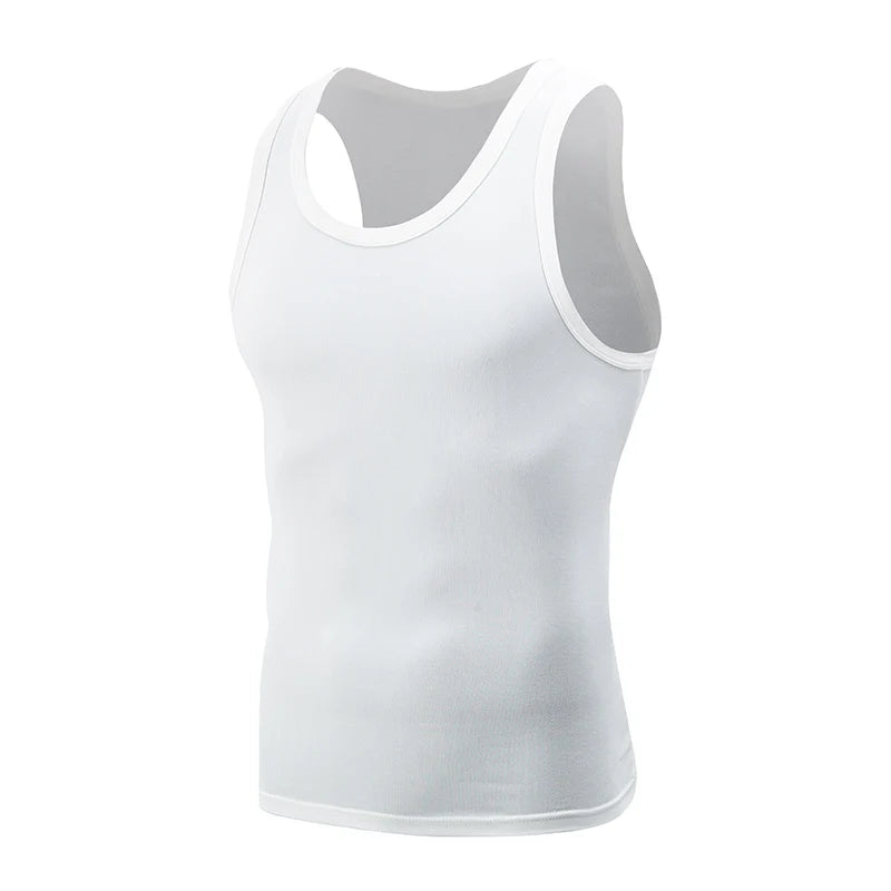 1/3 Men's Tank Top Four Seasons Black and White Solid Color Narrow
