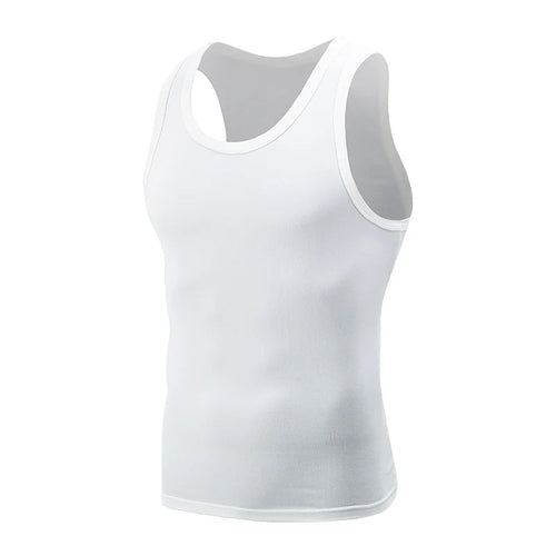 1/3 Men's Tank Top Four Seasons Black and White Solid Color Narrow