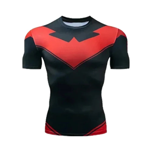 Red Nightwing Short-Sleeved Compression Shirt Print T-Shirt for Adults