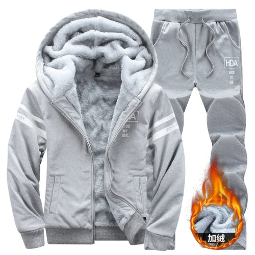 Wolf Czuadlte2024New Winter Men's Sports Set Casual Pants Hooded