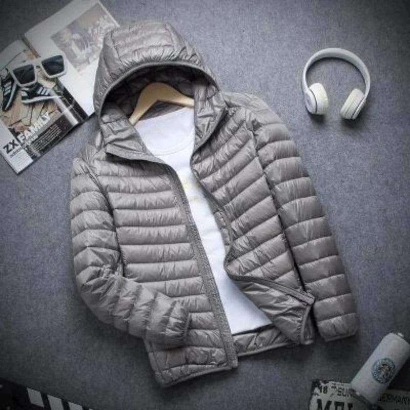 New Autumn And Winter Down Jacket Men's Fashion Hooded Super Light